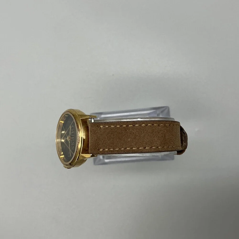 Vintage Guess 1991 Womens Watch 25mm Black Logo Dial Gold Tone New Battery